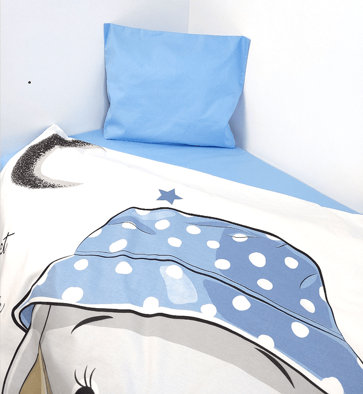 Rainy Бебешки спален комплект 3 части 60х120 см. Синьо слонче