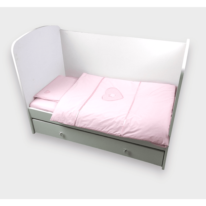 Rainy Бебешки спален комплект 3 части 60х120 см. Сърце с мече