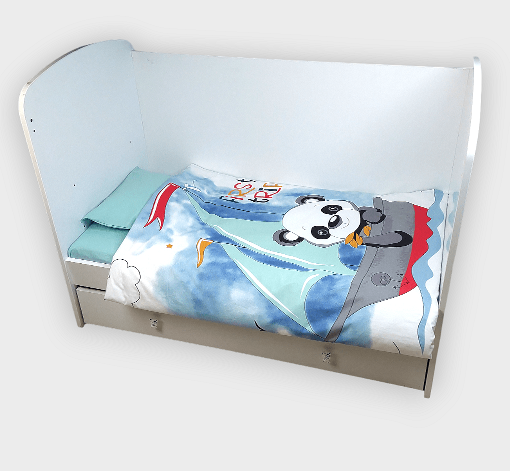 Rainy Бебешки спален комплект 3 части 60х120 см. Мече със сърф