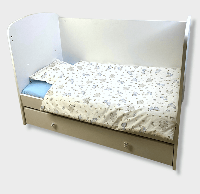 Rainy Бебешки спален комплект 3 части 60х120 см. Сини Зебри и Слончета