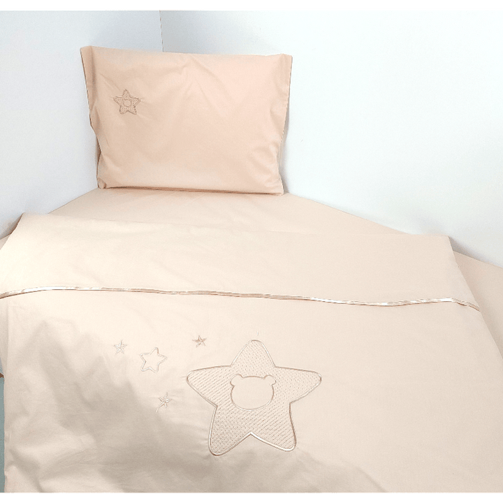 Rainy Бебешки спален комплект 3 части 60х120 см. Звезда с мече бежов