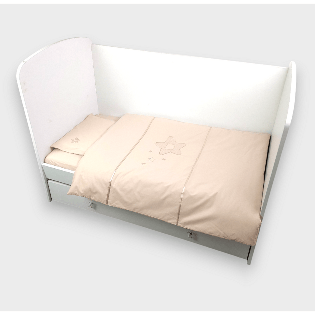 Rainy Бебешки спален комплект 3 части 60х120 см. Звезда с мече бежов