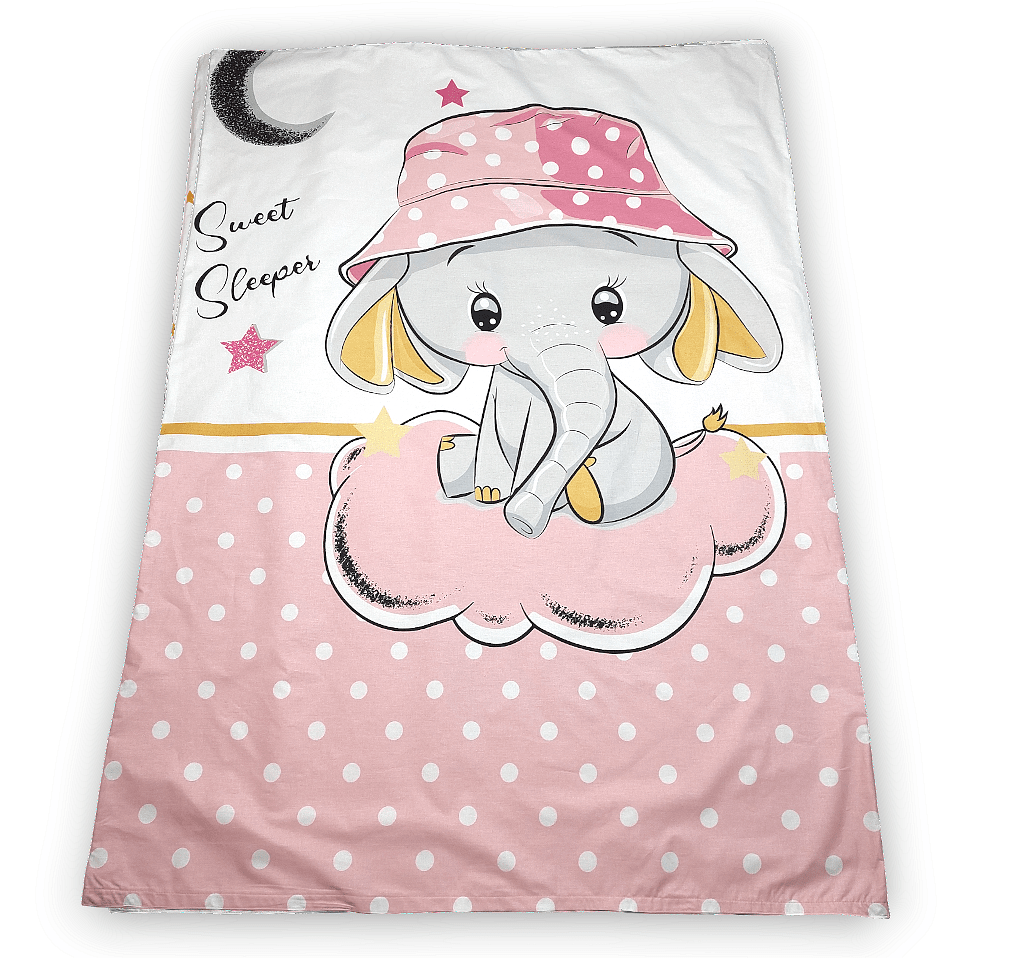 Rainy Бебешки спален комплект 3 части 70х140 см. Розово слонче