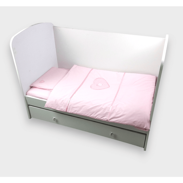 Rainy Бебешки спален комплект 3 части 70х140 см. Сърце с мече