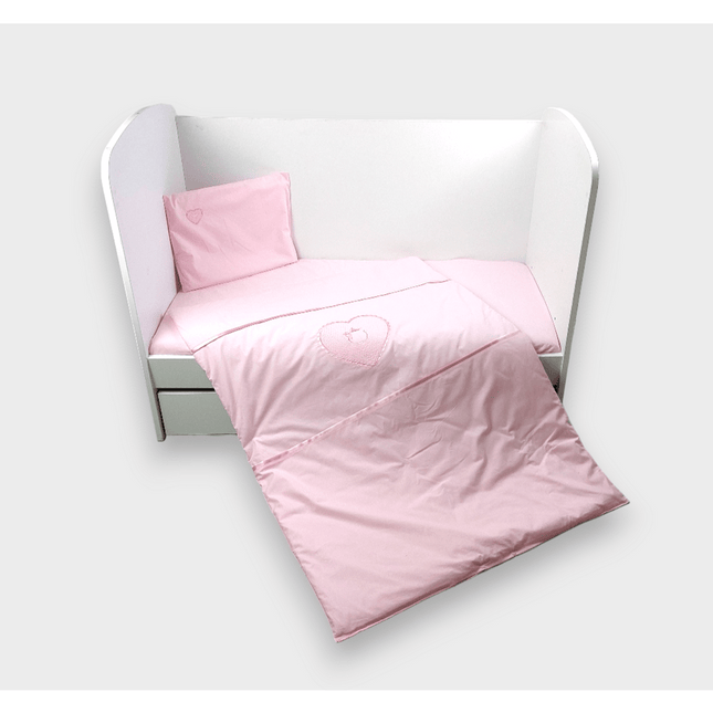 Rainy Бебешки спален комплект 3 части 70х140 см. Сърце с мече