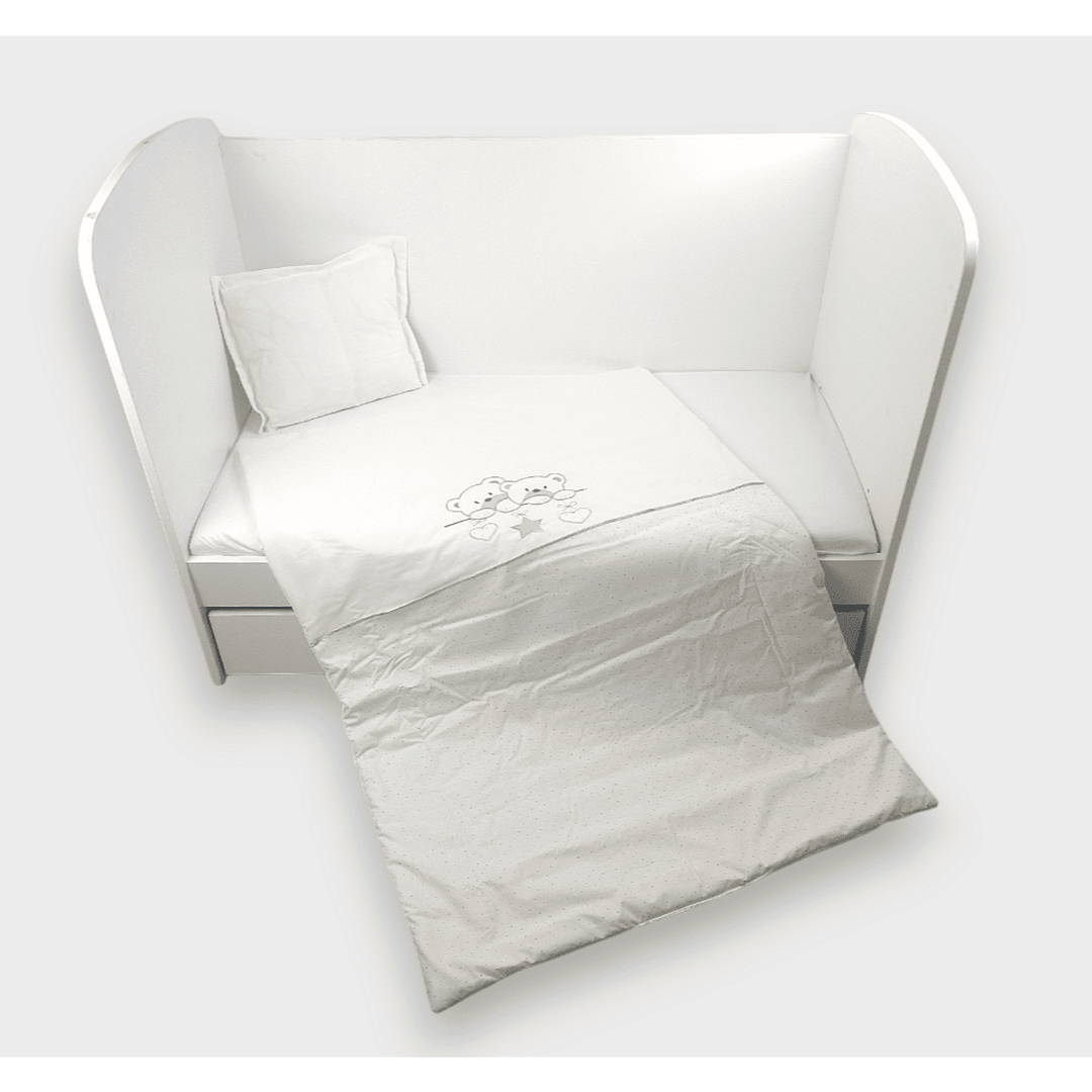 Rainy Бебешки спален комплект 3 части 70х140 см. Звездни Мечета екрю