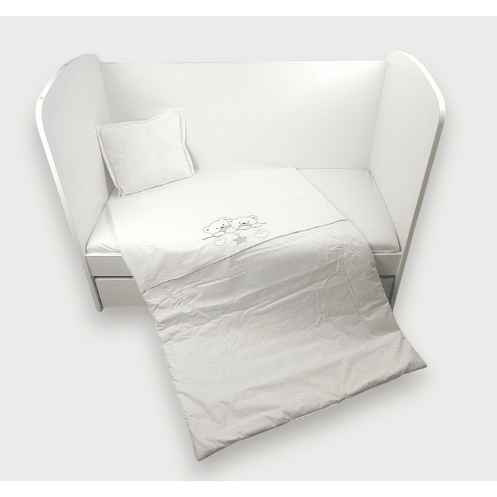 Rainy Бебешки спален комплект 3 части 70х140 см. Звездни Мечета екрю