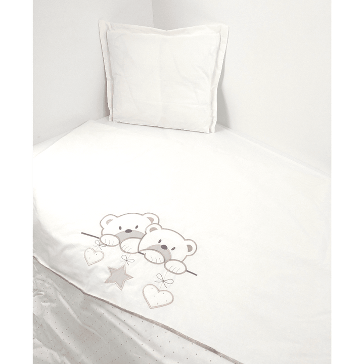 Rainy Бебешки спален комплект 3 части 70х140 см. Звездни Мечета екрю