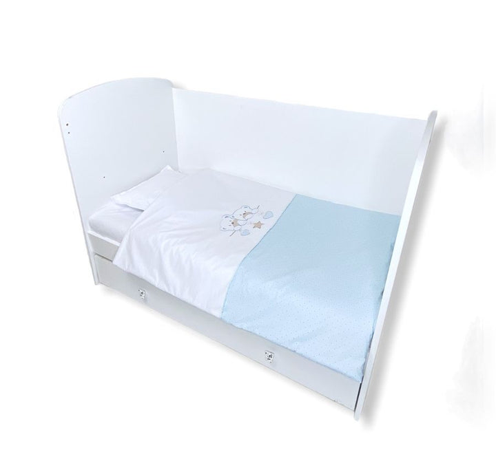 Rainy Бебешки спален комплект 3 части 70х140 см. Звездни Мечета син