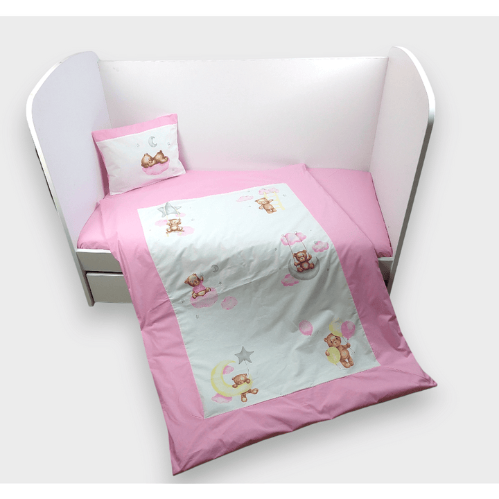 Rainy Бебешки спален комплект 3 части Baby Bear One size розов