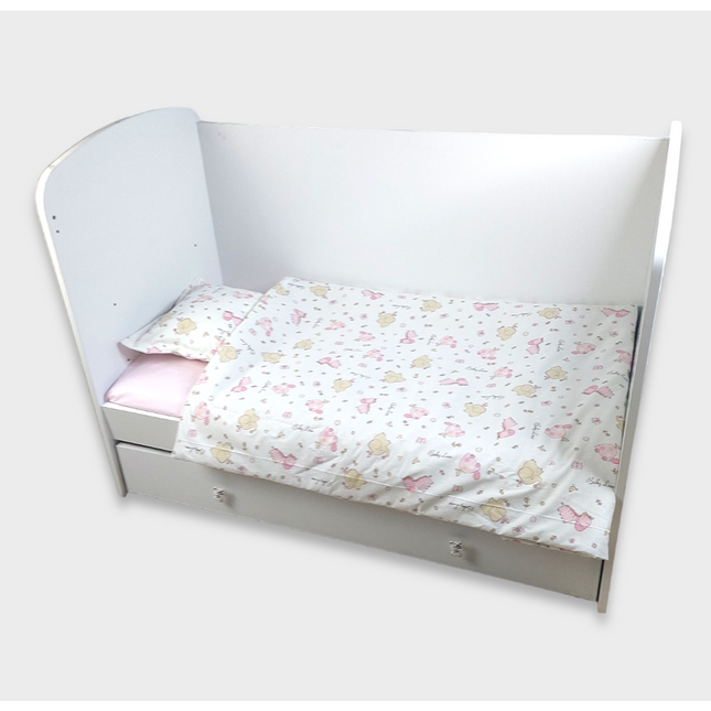 Rainy Бебешки спален комплект 4 части 60х120 см. Розови Зебри и Слончета