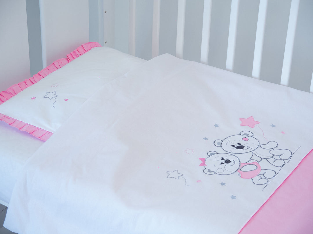 Rainy Бебешки спален комплект 4 части 70х140 см. Звездни сънища розов