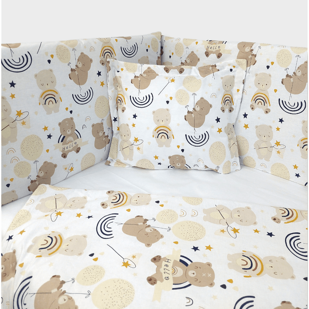 Rainy Бебешки спален комплект 5 части 60х120 см. Мече с балони