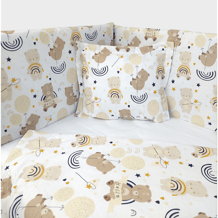 Rainy Бебешки спален комплект 5 части 60х120 см. Мече с балони