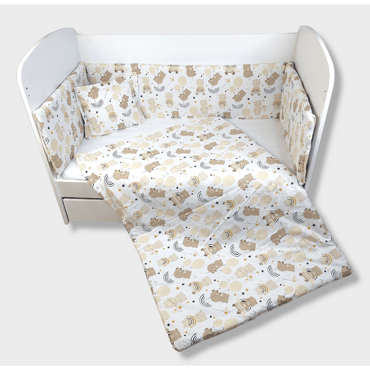 Rainy Бебешки спален комплект 5 части 60х120 см. Мече с балони