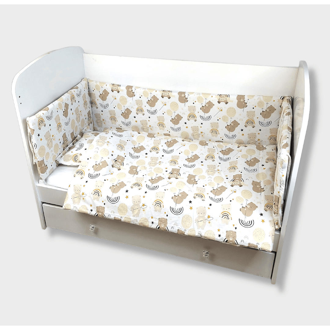 Rainy Бебешки спален комплект 5 части 60х120 см. Мече с балони