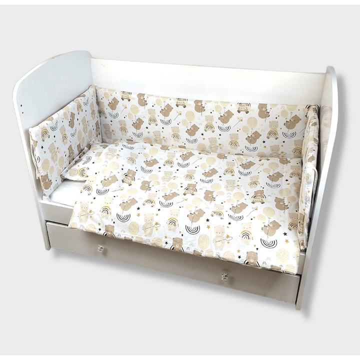 Rainy Бебешки спален комплект 5 части 60х120 см. Мече с балони