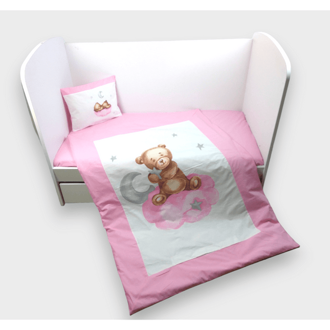 Rainy Бебешки спален комплект 5 части Baby Bear One size розов