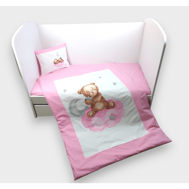 Rainy Бебешки спален комплект 5 части Baby Bear One size розов