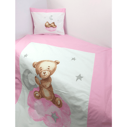Rainy Бебешки спален комплект 5 части Baby Bear One size розов