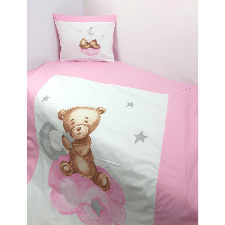 Rainy Бебешки спален комплект 5 части Baby Bear One size розов