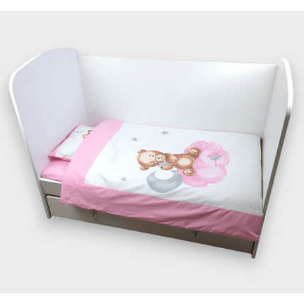 Rainy Бебешки спален комплект 5 части Baby Bear One size розов