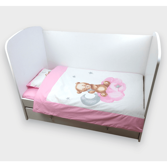 Rainy Бебешки спален комплект 5 части Baby Bear One size розов