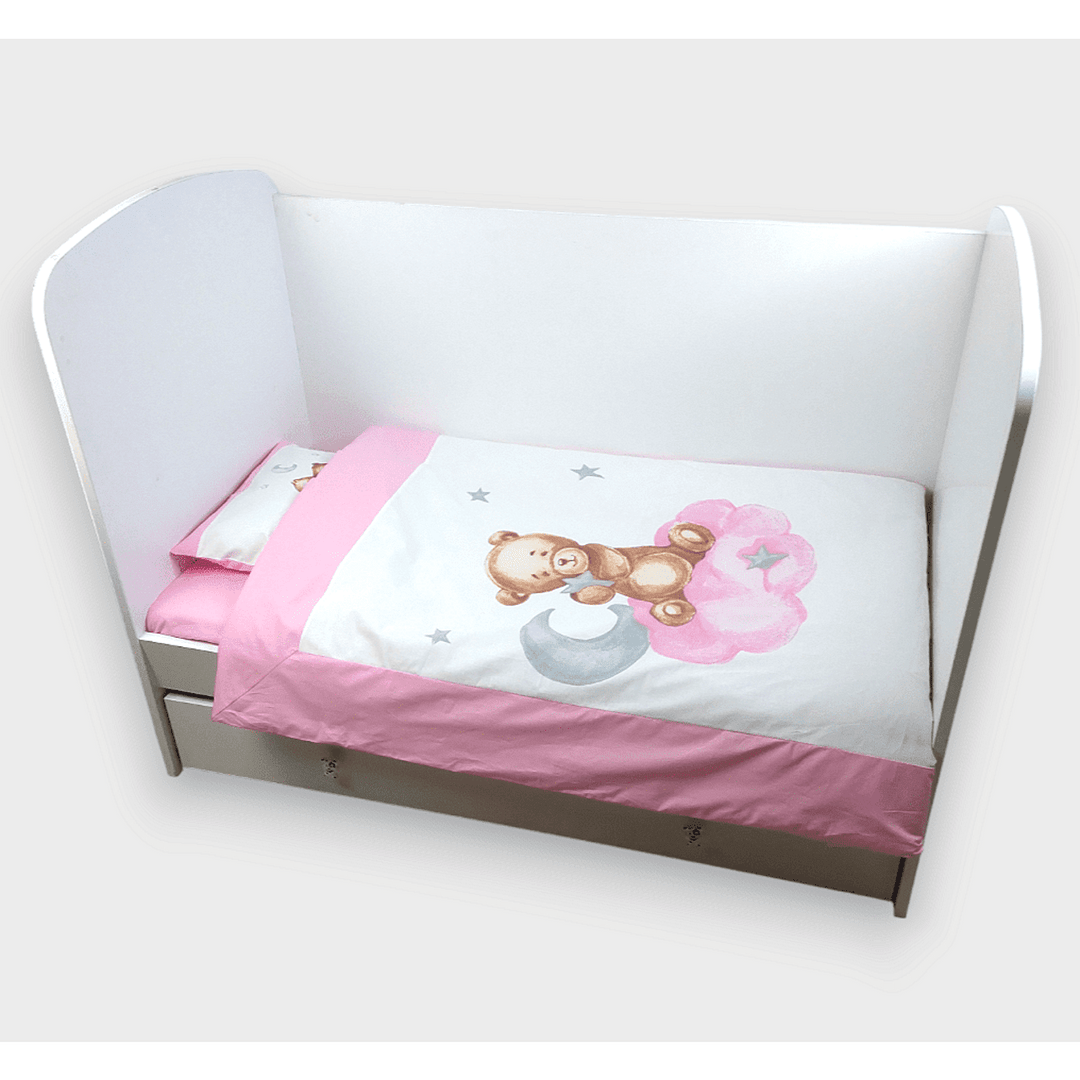 Rainy Бебешки спален комплект 5 части Baby Bear One size розов