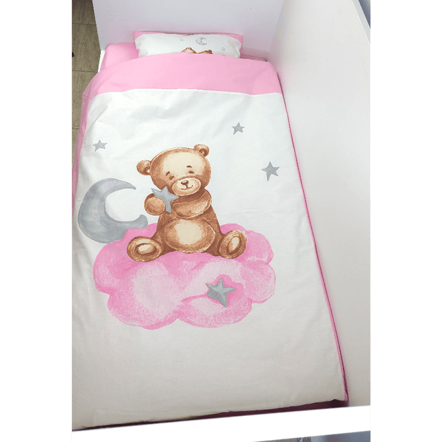Rainy Бебешки спален комплект 5 части Baby Bear One size розов