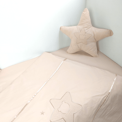 Rainy Бебешки спален комплект 6 части 60х120 см. Звезда с мече бежов