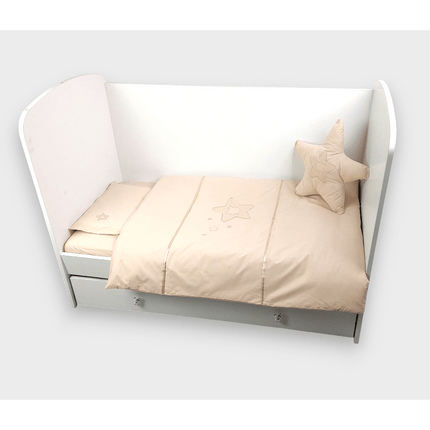 Rainy Бебешки спален комплект 6 части 60х120 см. Звезда с мече бежов