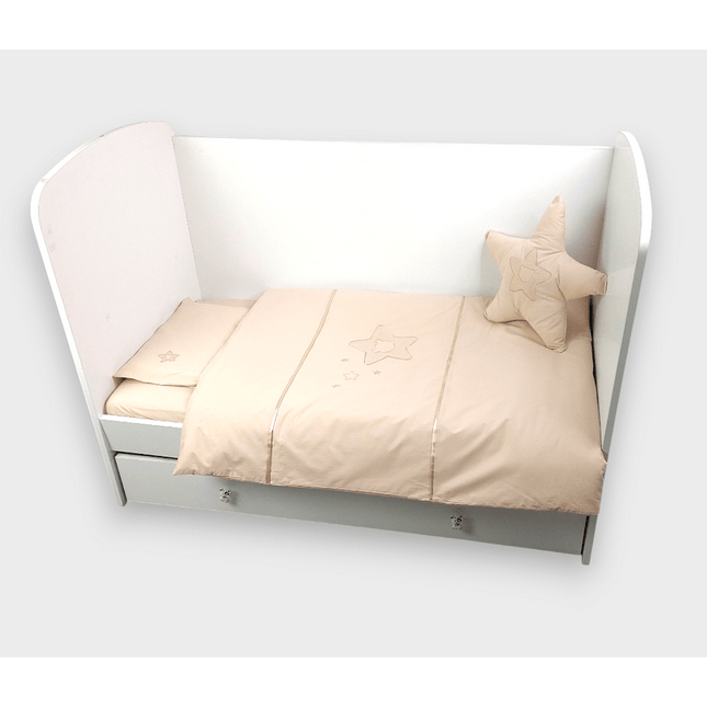 Rainy Бебешки спален комплект 6 части 60х120 см. Звезда с мече бежов