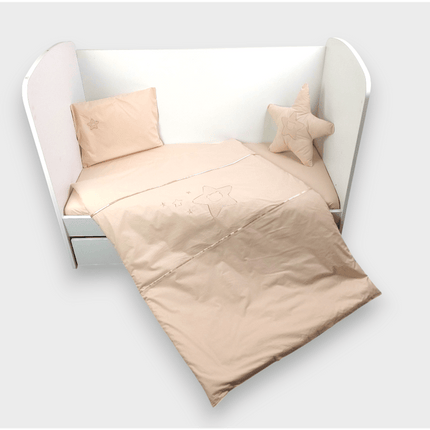 Rainy Бебешки спален комплект 6 части 60х120 см. Звезда с мече бежов