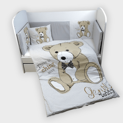 Rainy Бебешки спален комплект 6 части 65х110 см. Мече с папионка