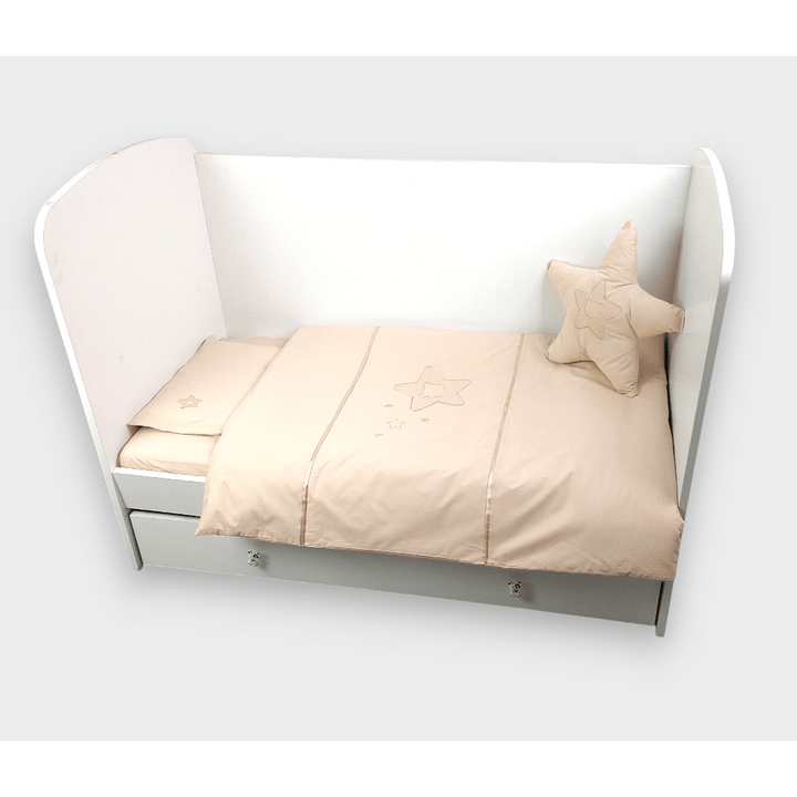 Rainy Бебешки спален комплект 6 части 70х140 см. Звезда с мече бежов