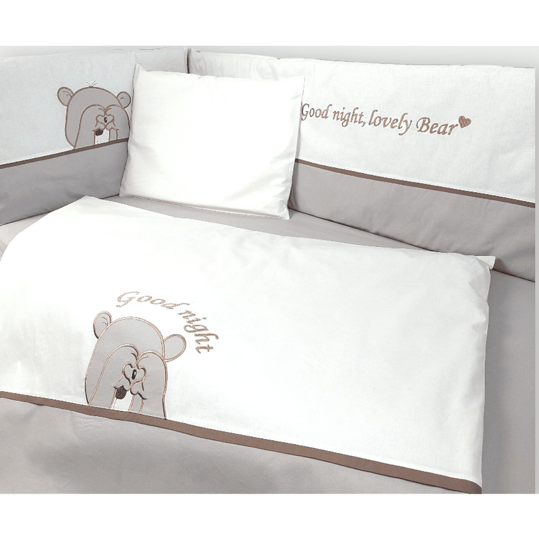 Rainy Бебешки спален комплект 6 части с обиколник 70х140 см. Love Bear