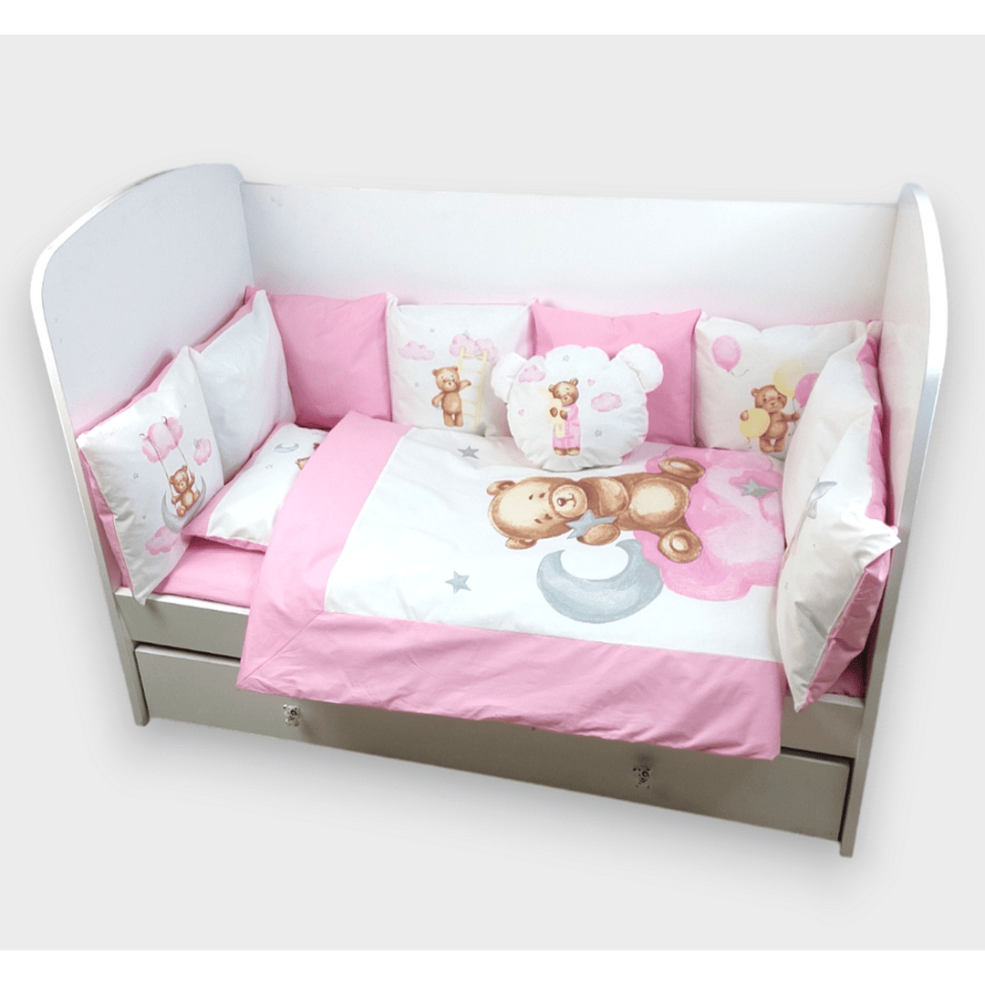 Rainy Бебешки спален комплект 7 части Baby Bear One size розов