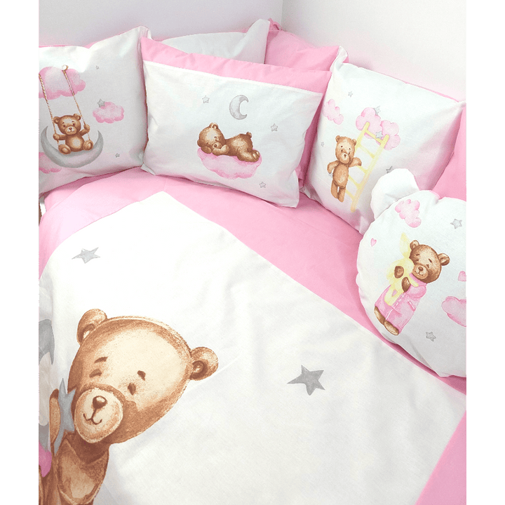 Rainy Бебешки спален комплект 7 части Baby Bear One size розов