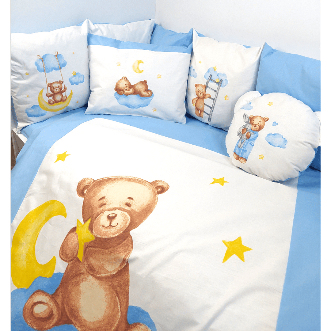 Rainy Бебешки спален комплект 7 части Baby Bear One size син