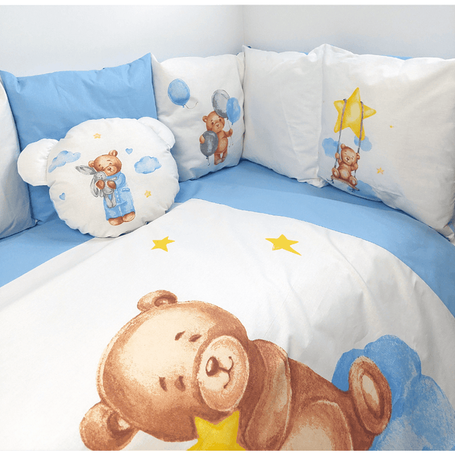 Rainy Бебешки спален комплект 7 части Baby Bear One size син