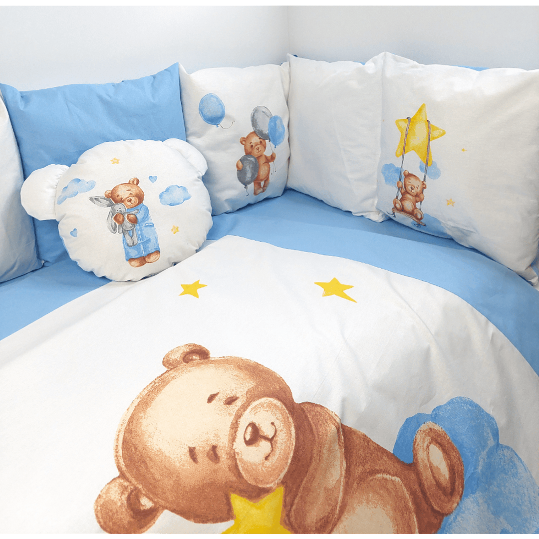 Rainy Бебешки спален комплект 7 части Baby Bear One size син
