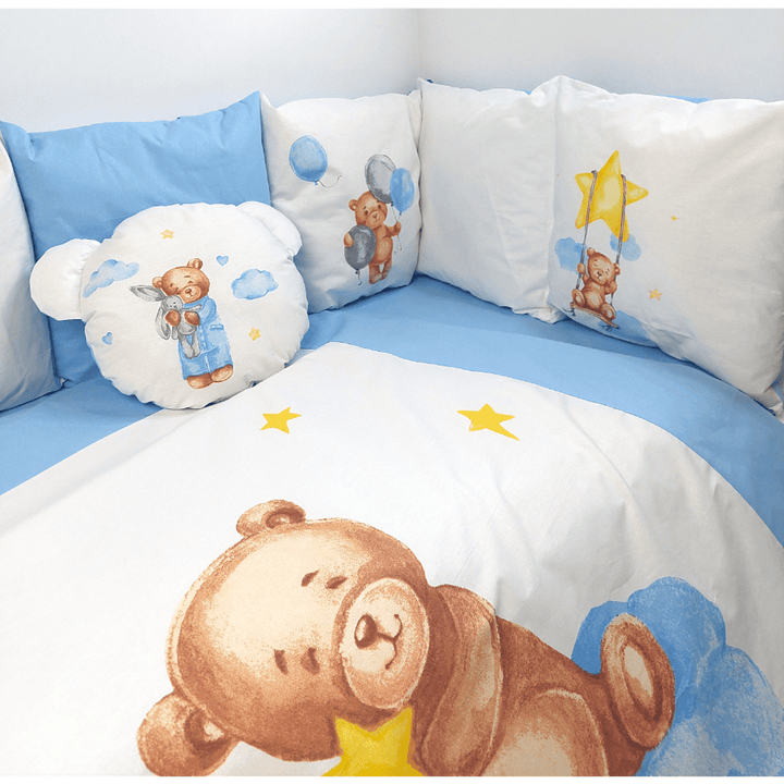 Rainy Бебешки спален комплект 7 части Baby Bear One size син