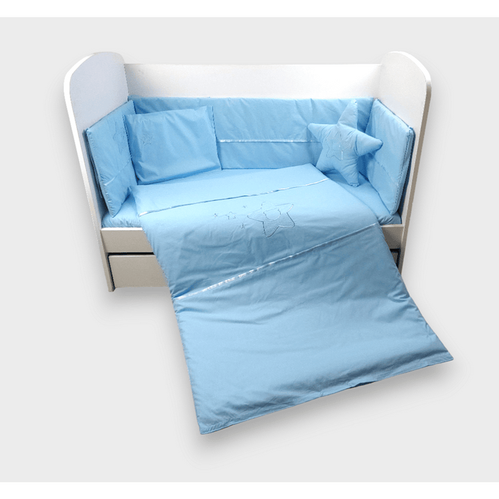 Rainy Бебешки спален комплект 7 части с обиколник 60х120 см. Звезда с мече