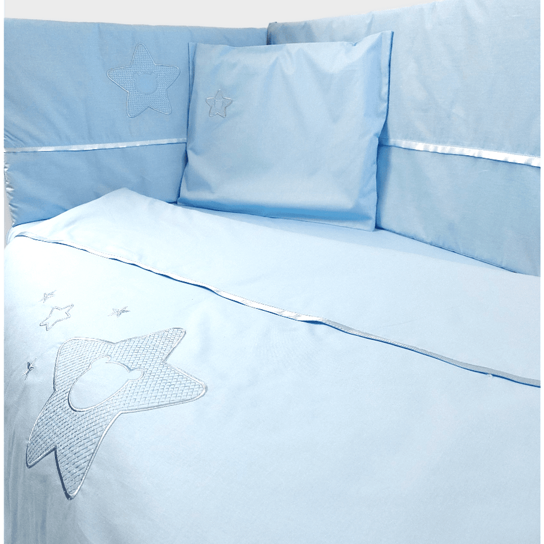 Rainy Бебешки спален комплект 7 части с обиколник 60х120 см. Звезда с мече