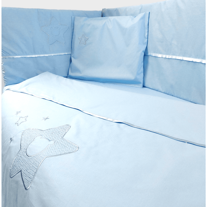 Rainy Бебешки спален комплект 7 части с обиколник 60х120 см. Звезда с мече