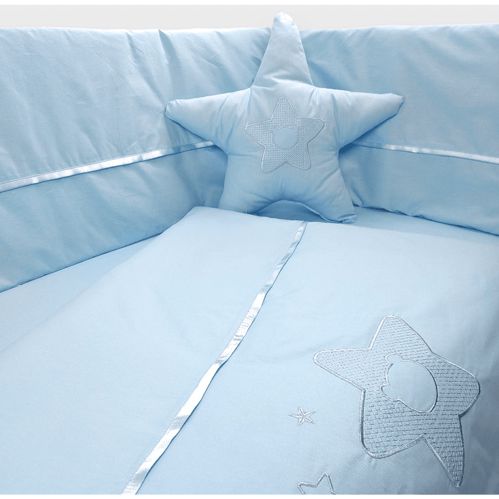 Rainy Бебешки спален комплект 7 части с обиколник 60х120 см. Звезда с мече