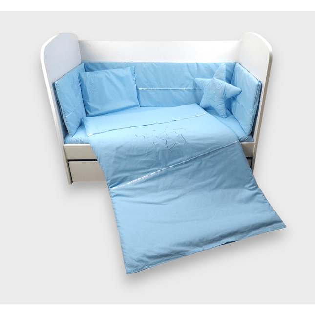 Rainy Бебешки спален комплект за мини кошара и люлка Сърце с мече