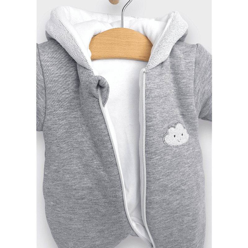 Rainy Бебешки ватиран гащеризон Облаче 56 - 80 см. сив