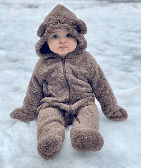 Rainy Бебешки зимен гащеризон Мече 48-80см бежов