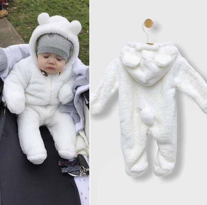 Rainy Бебешки зимен гащеризон Мече 48-80см екрю